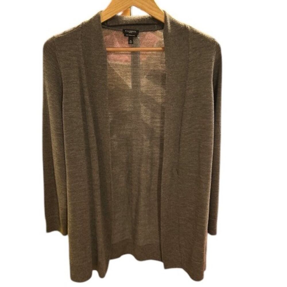 TALBOTS Heather Gray 100% Merino Wool Longline Sweater Duster Small Petite SP - Picture 10 of 11